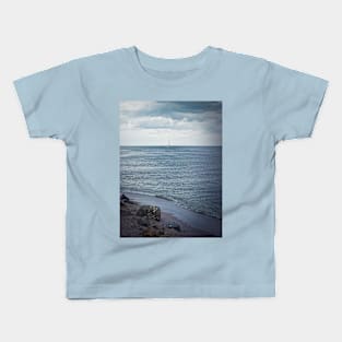 Seascape with a sailboat Kids T-Shirt